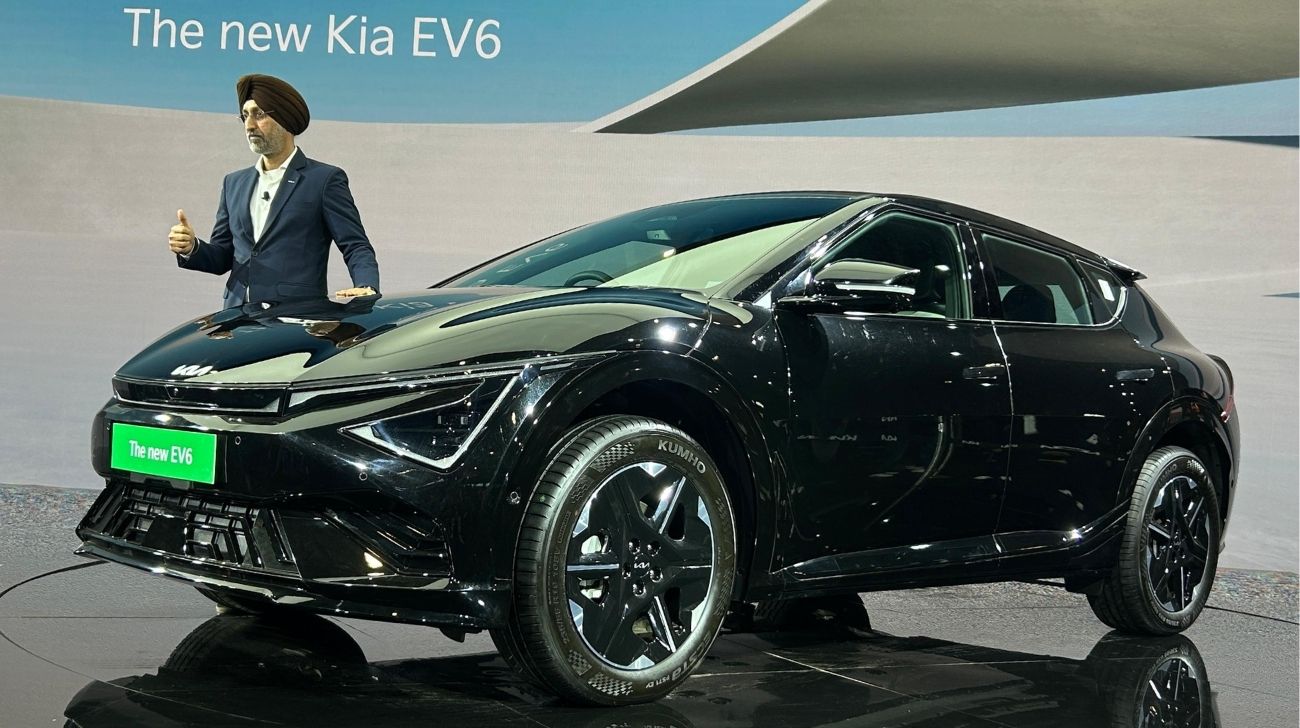 2025 Kia EV6 Facelift Showcased at Bharat Mobility Global Expo